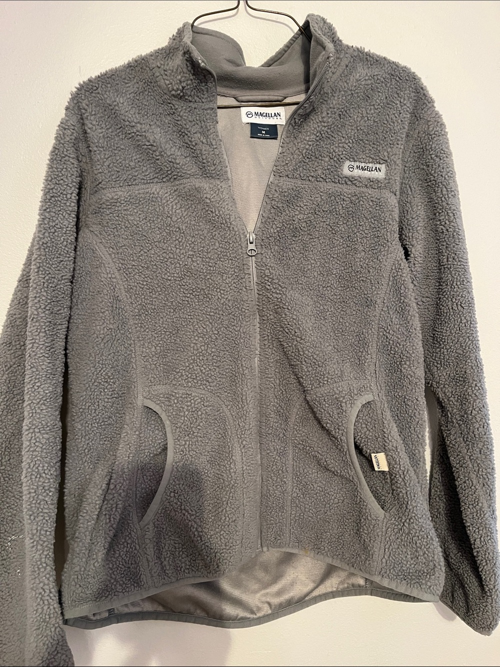 Magellan Outdoors Kids Gray Sherpa Zip-Up Jacket